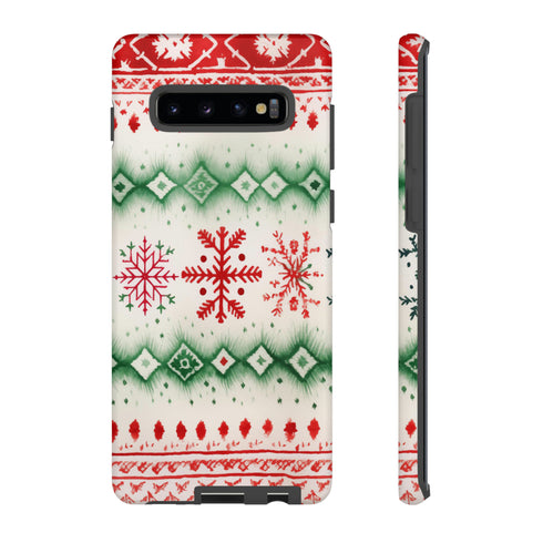 Icelandic Watercolor inspired by Christmas Sweaters - Impact Resistant Phone Case Samsung Galaxy S10 Plus Matte